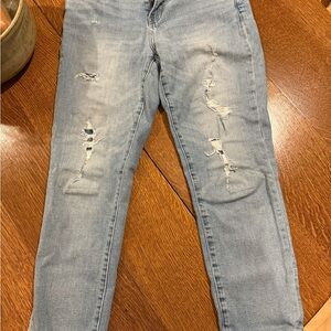 GAP Women's Light Blue Distressed Skinny Jeans